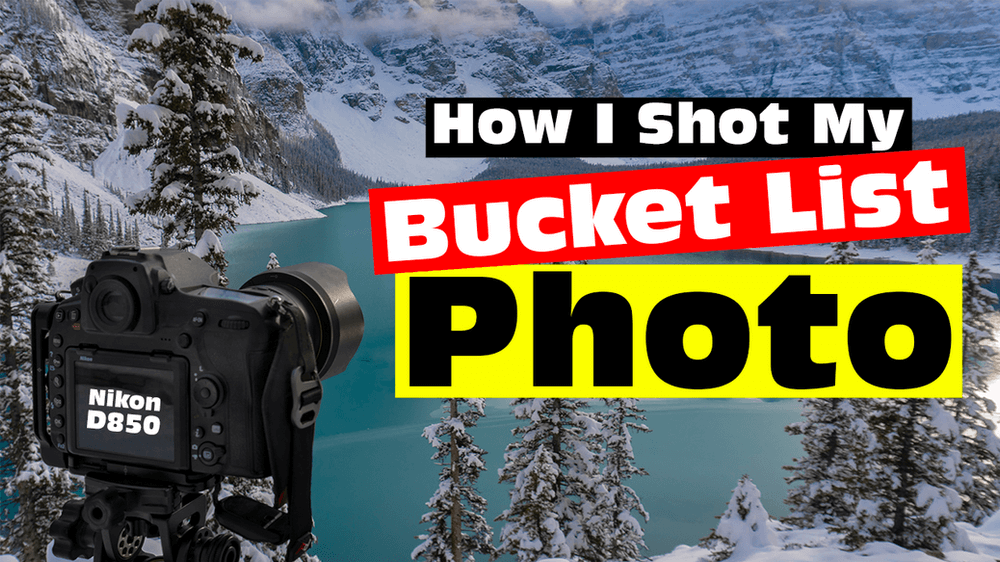 Banff Bucket Shot Photo at Moraine Lake