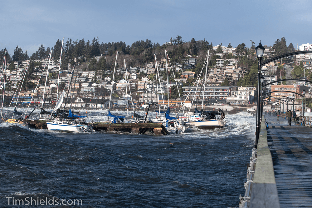 White Rock boats hitting pier