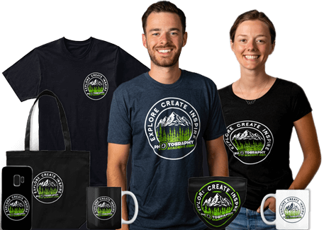 t-shirts, mugs, tote bags for photography academy