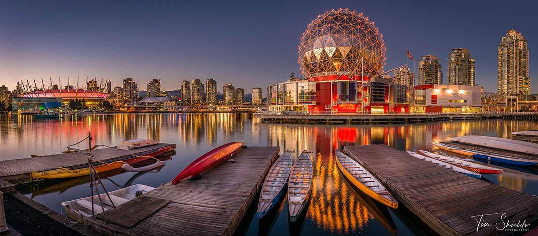 Downtown Vancouver during the sunset