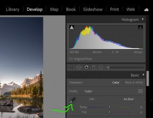 The color picker in Lightroom