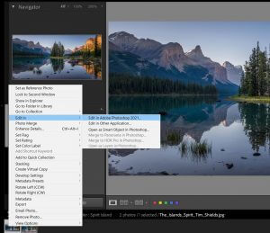 Where to find edit in photoshop from Lightroom