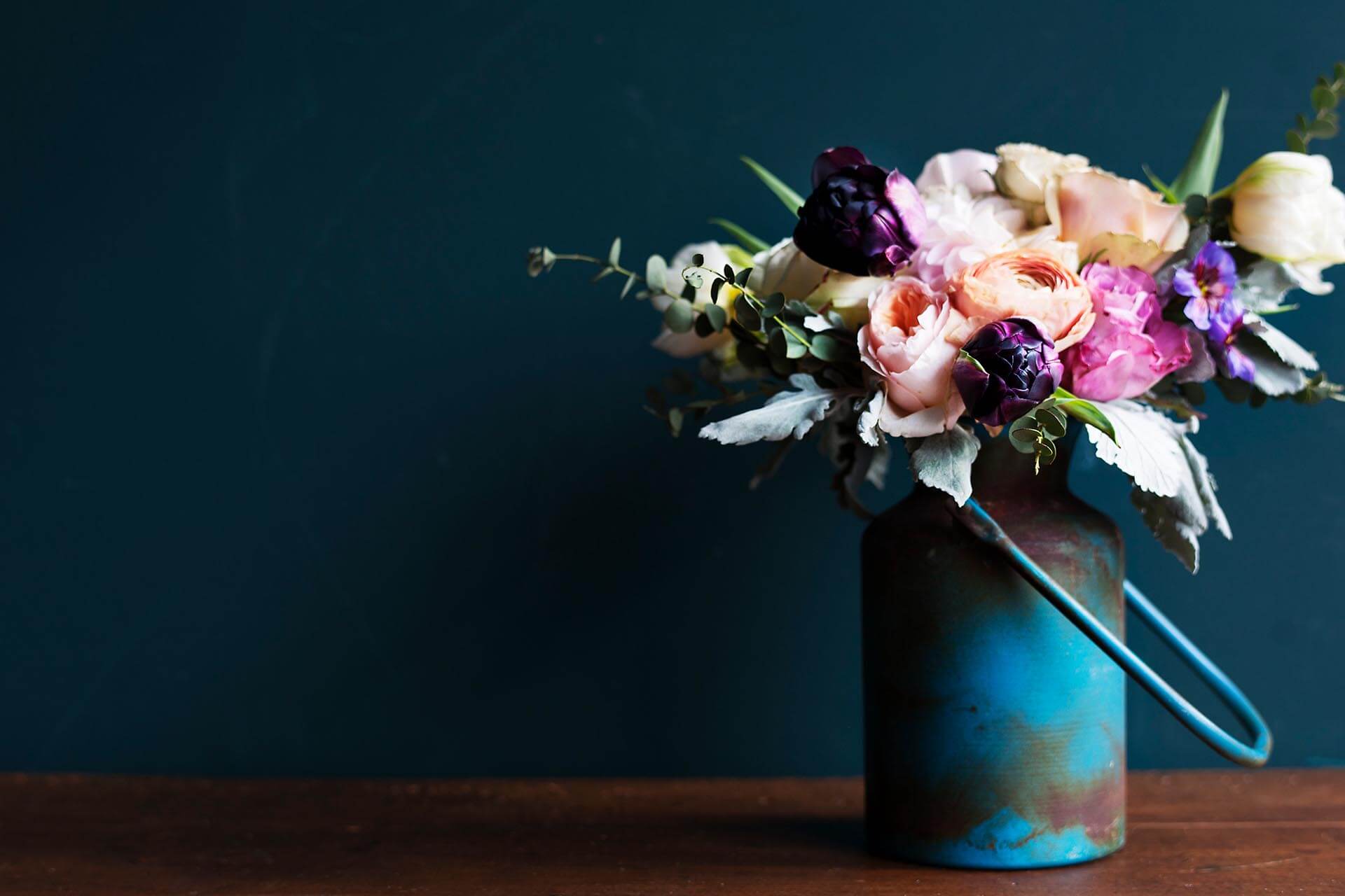 A picture of flowers as an example of practicing photography indoors during the harsh winter months